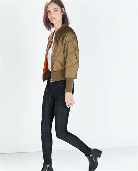 zara bomber|padded bomber jacket.